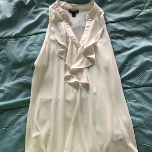 White sleeveless express vneck blouse